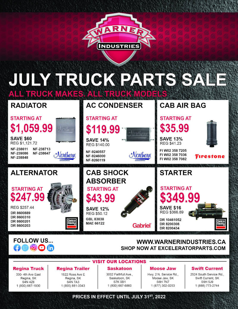 Parts Promotions Warner Industries Regina Saskatchewan